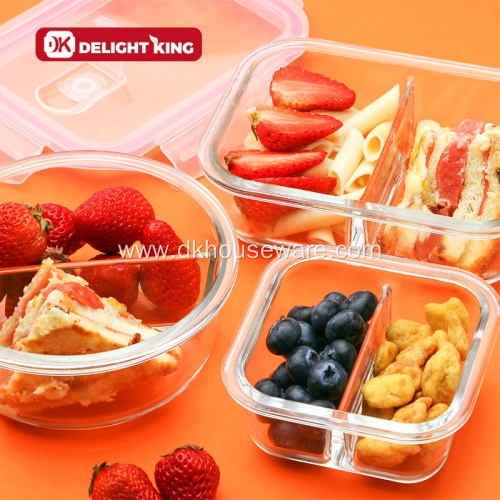 Oven Use Glass Food Containers with 2 Compartments